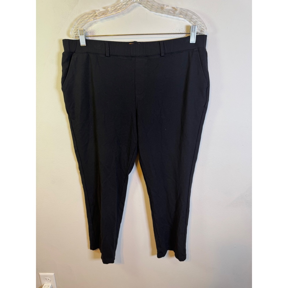 Mary Crafts Women Tapered Ponte Knit Stretch Trousers Black Size 20